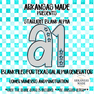 Blank Fillable Alpha Set for Crafting | Digital Download Letters Numbers Punctuation | Starlight Star Outline Alpha for Custom Designs PNG