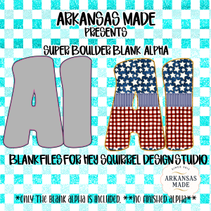 SUPER BOULDER Blank Alpha PNGs for Hey Squirrel Design Studio, Customizable Digital Letters Sublimation Crafters Graphics Bundle, DIY Font