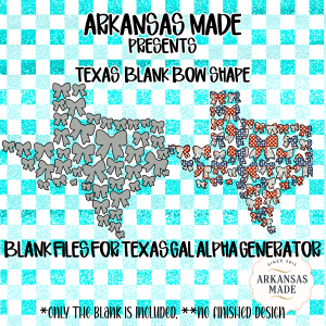 Texas Bow Shape Digital File, Texas State Outline PNG SVG, Blank Bows for Sublimation Design, Southern Crafters Supply