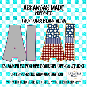 Thick Honey Blank Alpha PNG Files for Hey Squirrel Design Studio, Uppercase Letters Numbers Punctuation Digital Download
