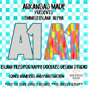 Twinkle Blank Digital Alphas Set Digital Files for Happy Doodles Design Studio, Customizable Letters, Numbers & Punctuation Download