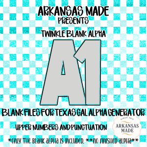 Blank Fillable Alpha Set | Digital Download PNG Letters Numbers Punctuation | Customizable Twinkle Outline Font Files for Crafters