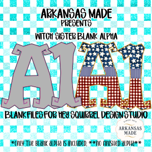 Witch Sister Blank Alpha PNG for Hey Squirrel Design Studio - Whimsical Digital Alphabet File | Sublimation Design Resource for Crafters &