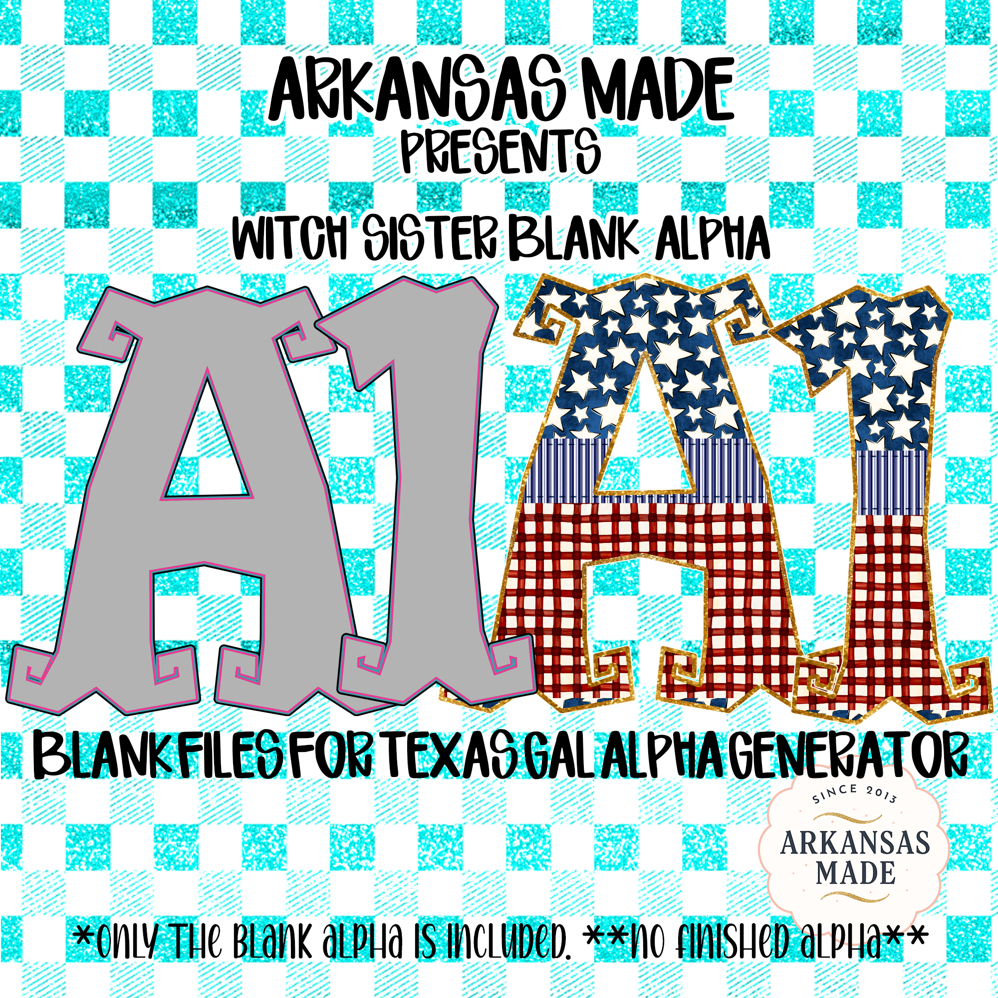 Witch Sister Blank Alpha PNGs for Texas Gal Alpha Generator, Digital Download Alphabet Design, Custom Craft Sublimation Files