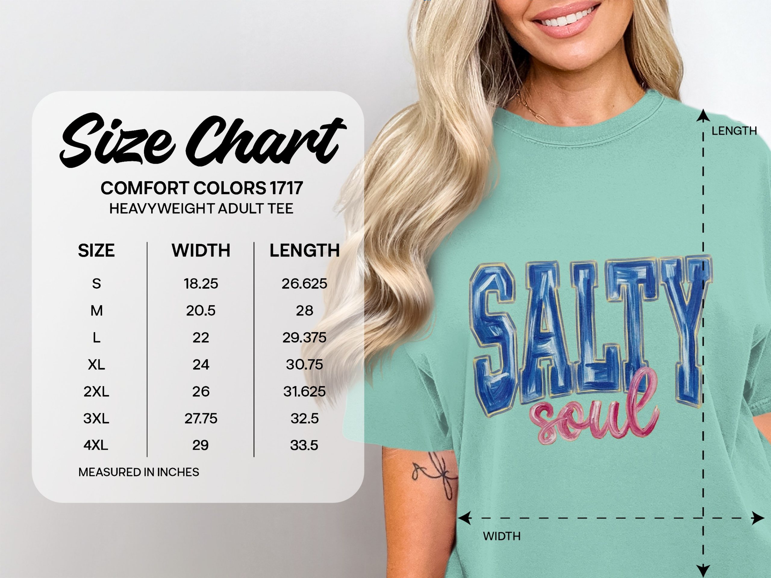 Salty Soul T-Shirt, Beach Lover Coastal Vibe Tee, Preppy Summer Vacation Shirt, Humorous Gift for Her, Girls Trip, Bachelorette Party Tee - Image 4