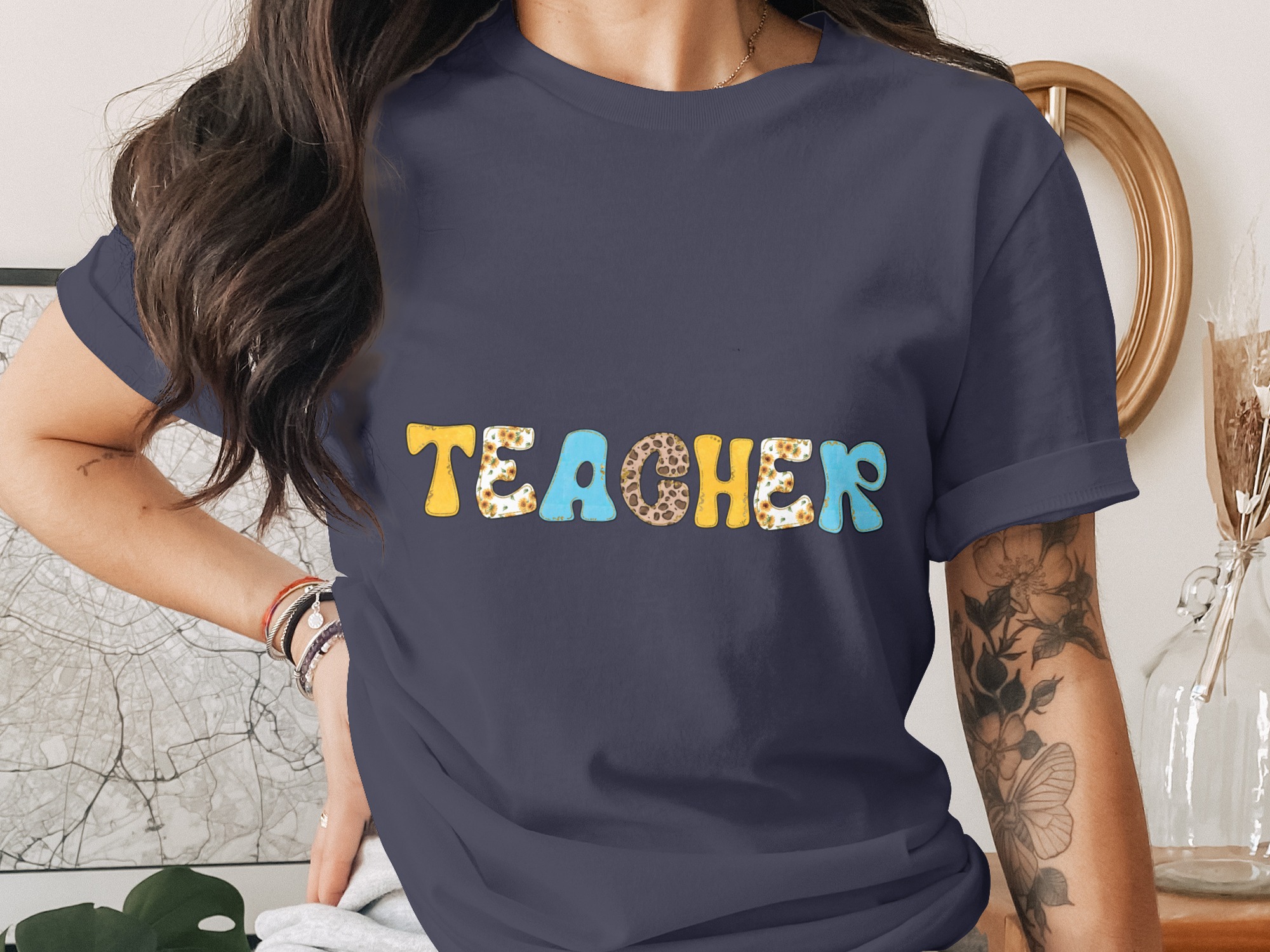 Teacher PNG Digital Download, Sunflower Leopard Print Teacher Sublimation File, Back to School Design, Teacher Appreciation Gift - Image 2