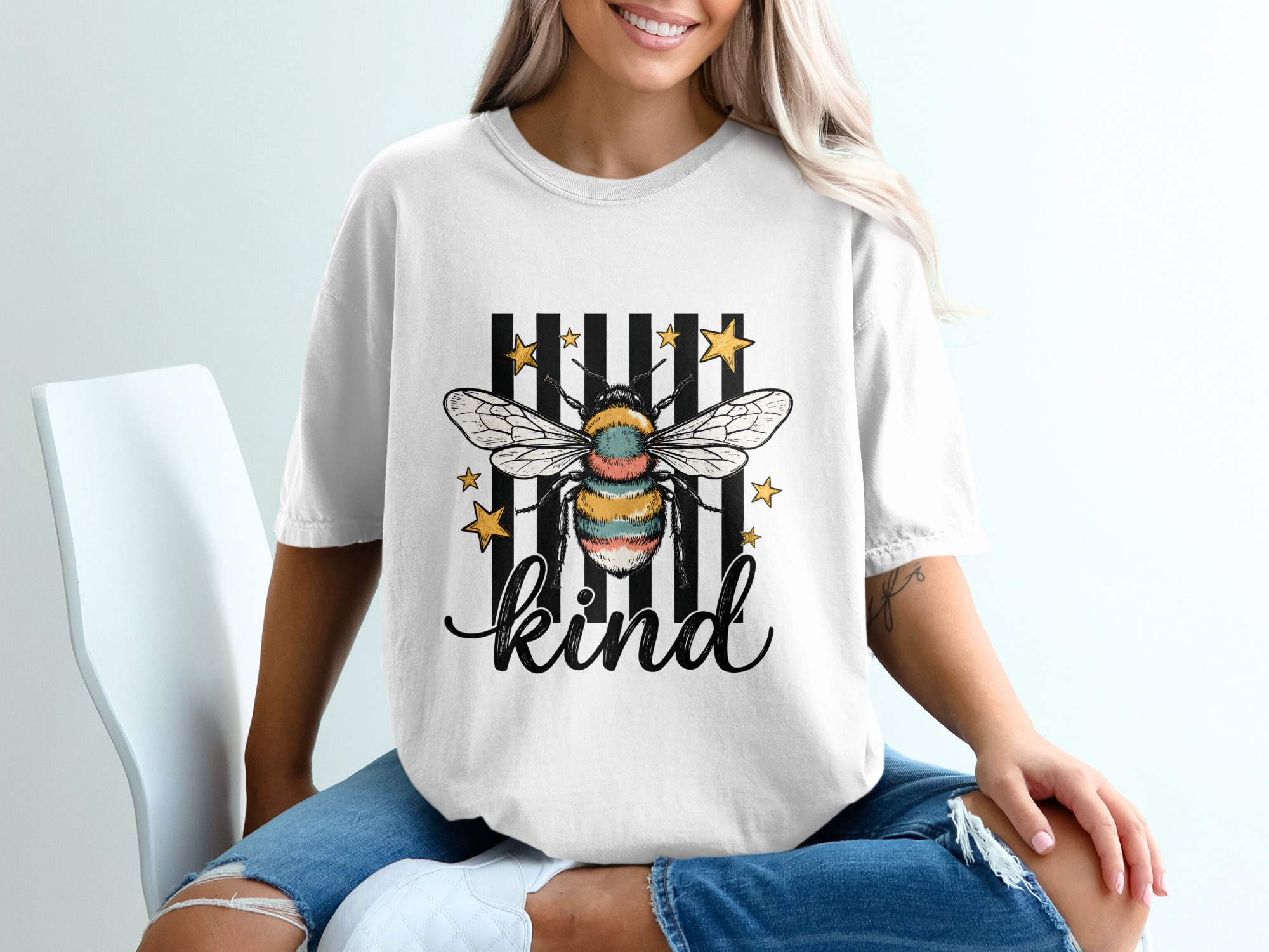 Bee Kind T-Shirt, Comfort Colors ® Bumblebee Kindness Graphic Tee, Nature Lover Gift, Positive Message Shirt, Cute Inspirational Tee for Her