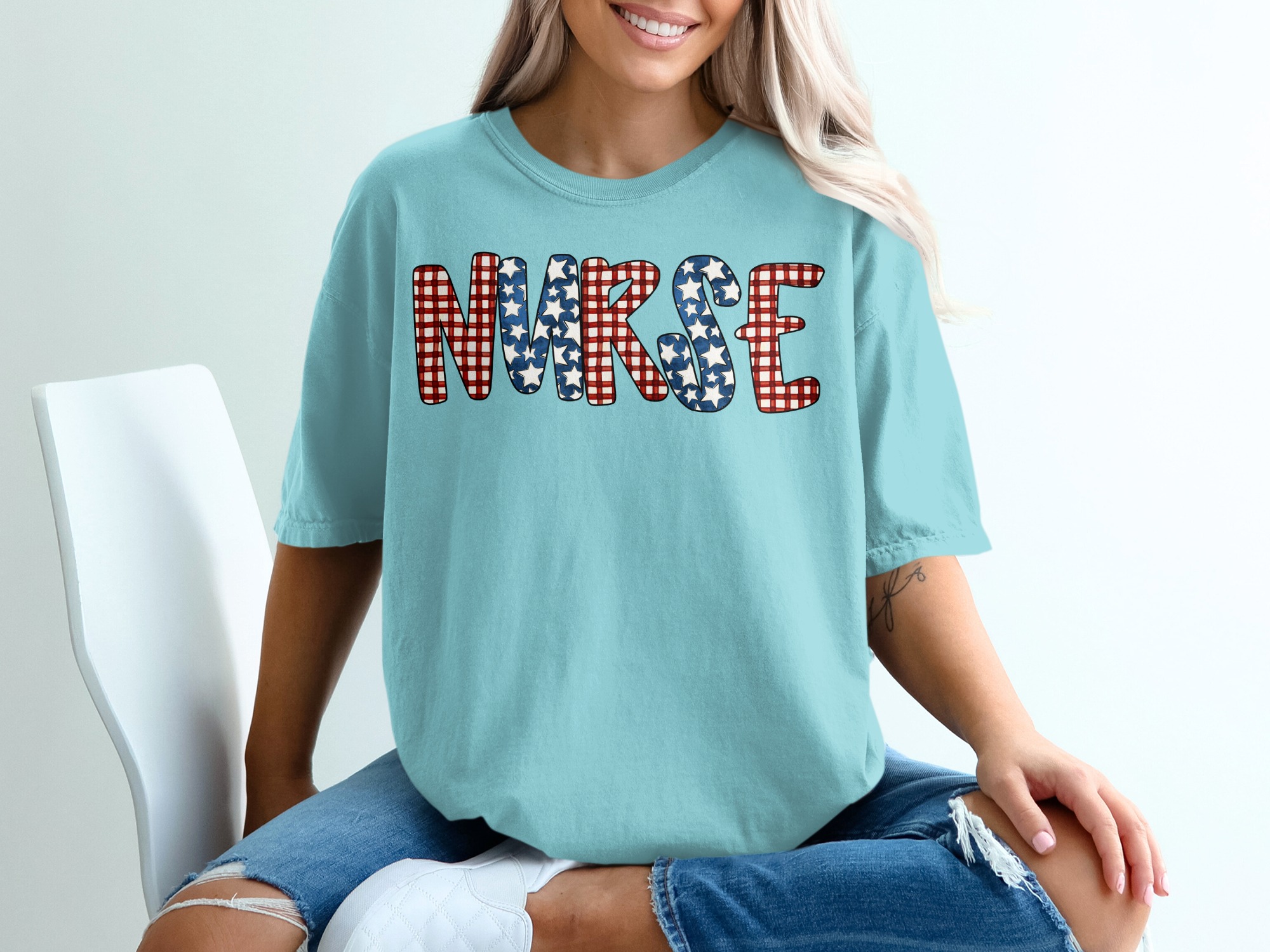Patriotic Nurse T-Shirt | American Flag RN Shirt for Healthcare Worker | Nurse Appreciation Gift Idea for Medical Professional - Image 19