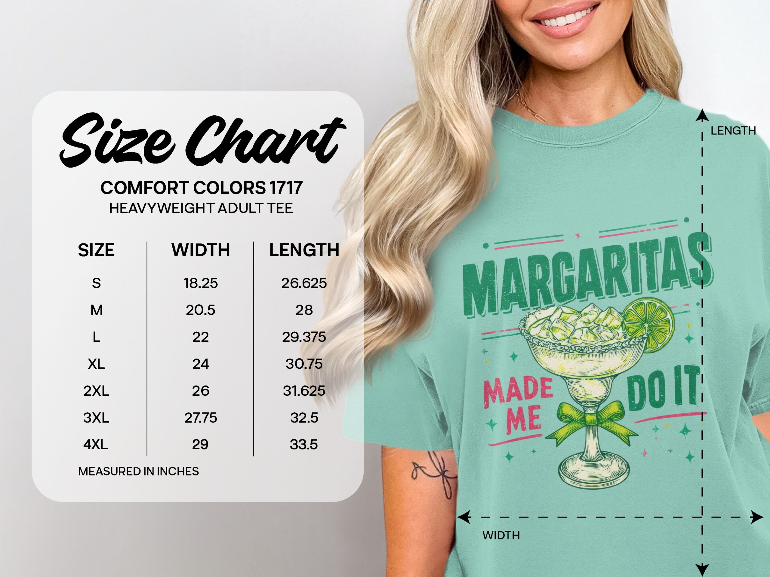 Margaritas Made Me Do It T-Shirt, Comfort Colors ® Cocktail Lover Tee, Funny Summer Vacation Shirt, Girls Trip Bachelorette Party Gift - Image 4