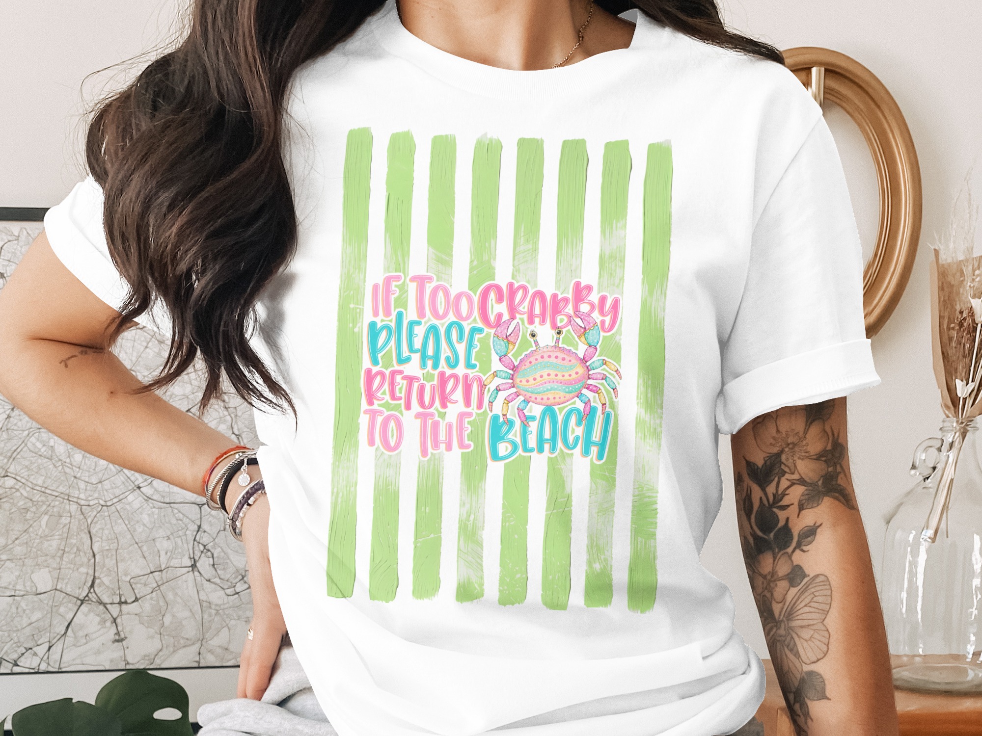 Comfort Colors® Crabby Beach T-Shirt, Funny Vacation Tee, Coastal Life Shirt, Summer Beach Trip Gift, Humorous Crab Graphic Tee for Her
