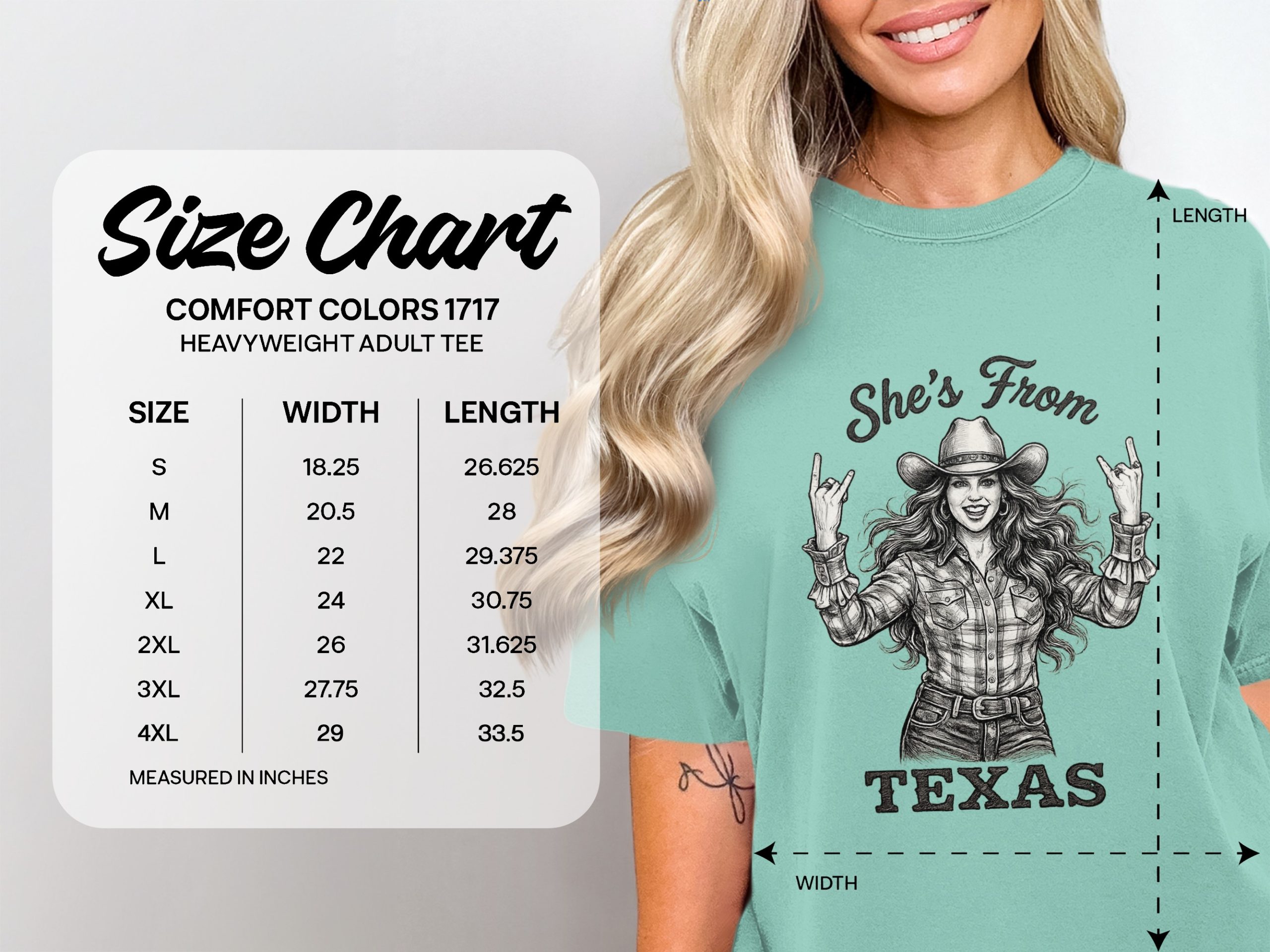 Texas Girl T-Shirt | She's From Texas Rock & Roll Cowgirl Tee | Southern Pride Western Graphic T-Shirt for Women | Texas Gift - Image 6