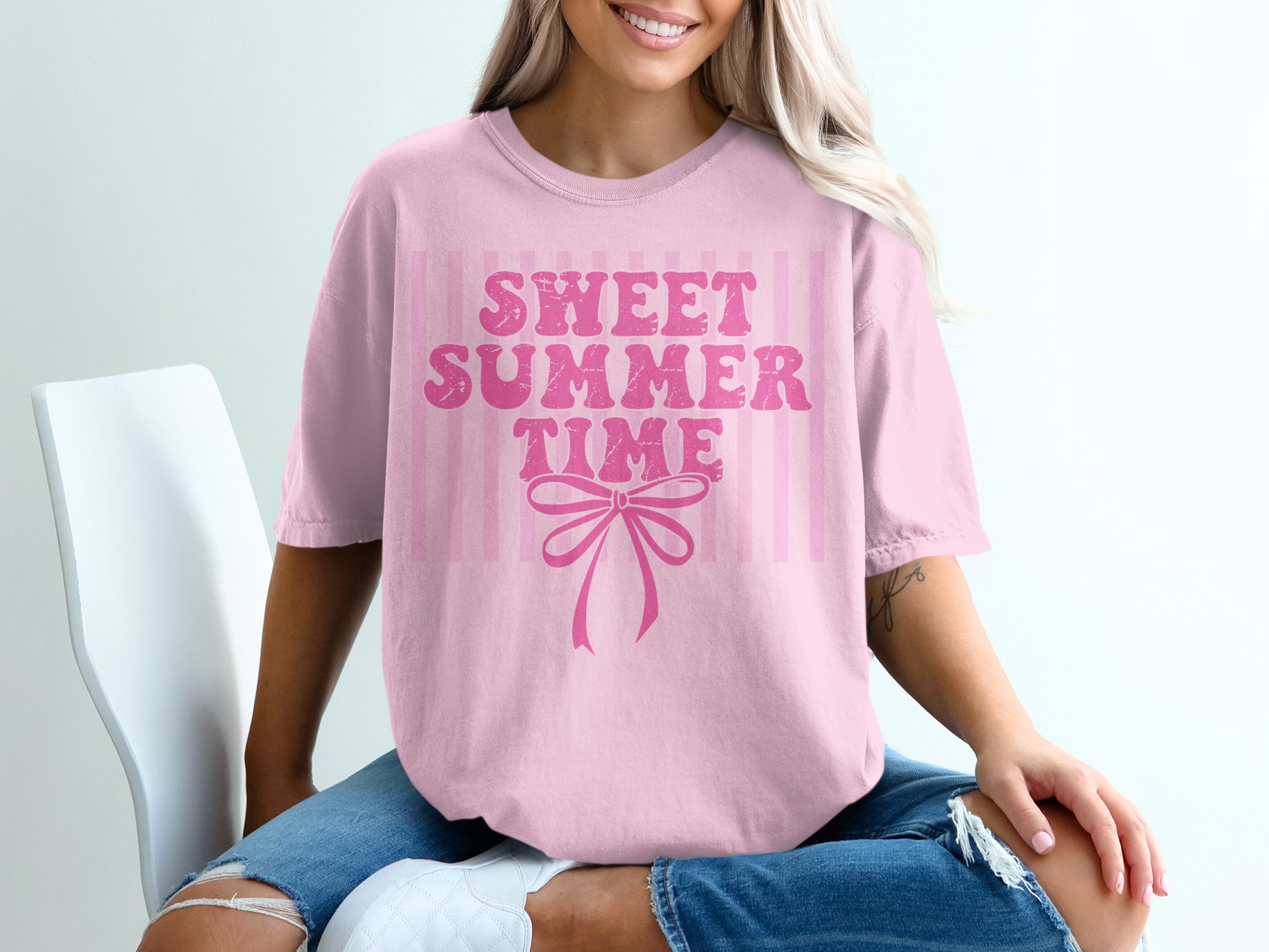 Sweet Summer Time T-Shirt, Retro Pink Vibe Tee, Y2K Aesthetic Vacation Top, Beach Trip Outfit Gift For Her - Image 17