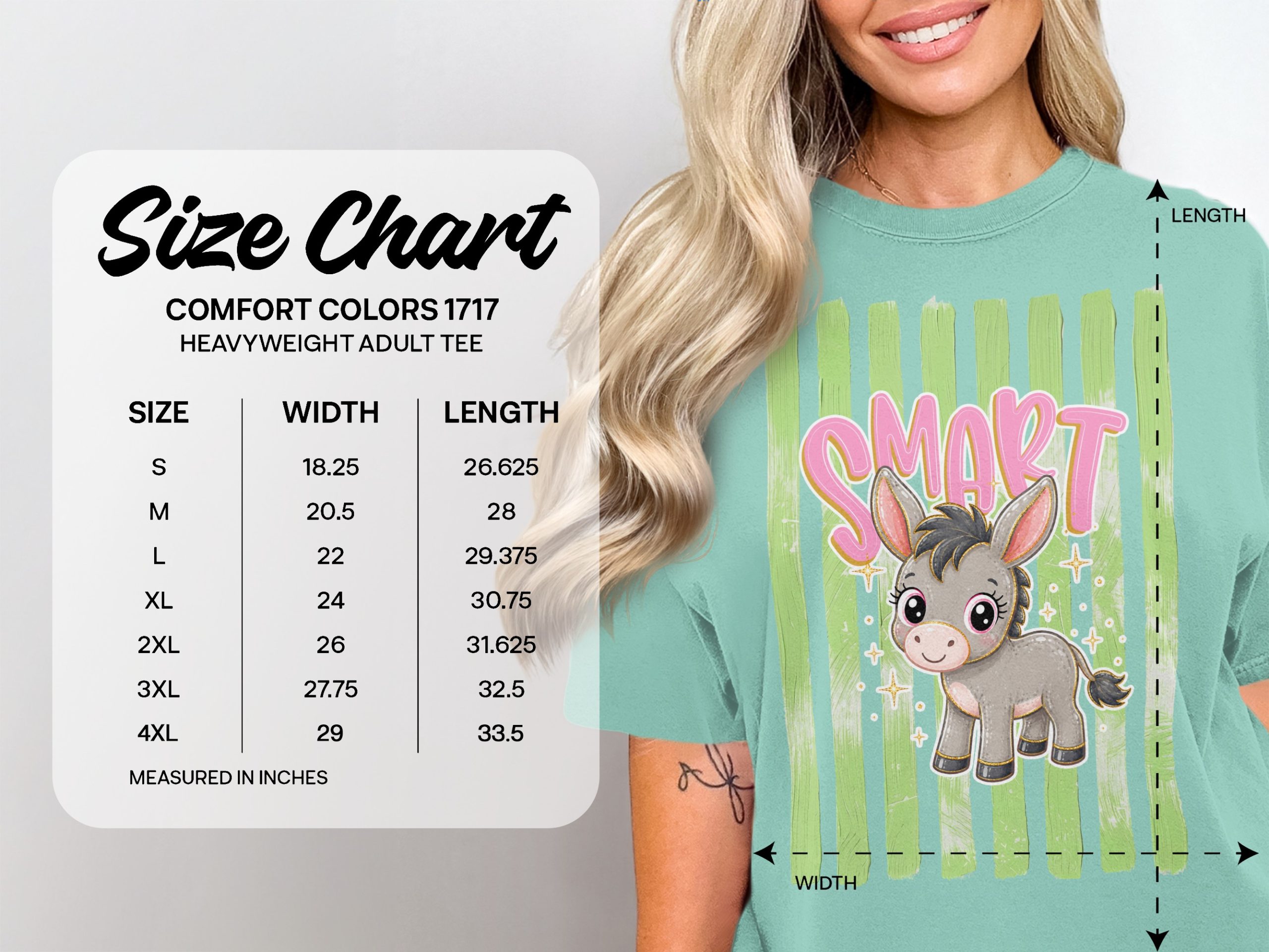 Comfort Colors® Smart Donkey T-Shirt, Cute Baby Donkey Tee, Funny Animal Lover Gift, Kawaii Shirt for Women, Back To School Top, Unique Tee - Image 5