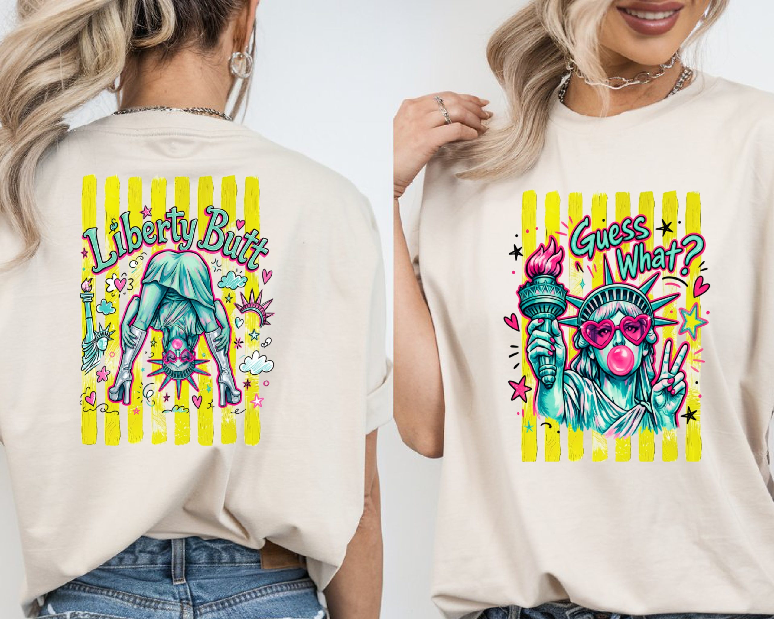 Sassy Statue of Liberty T-Shirt, Comfort Colors ® Guess What? Pop Art Graphic Tee, Retro Y2K Style, Aesthetic Gift for Her, Feminist Shirt - Image 2
