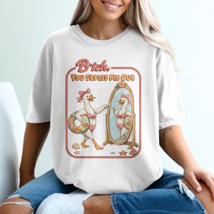 Funny Goose Stress Me Out T-Shirt, Comfort Colors ® Sarcastic Summer Tee, Retro Vibe Humorous Gift, Beach Vacation Top, Meme Shirt for Her