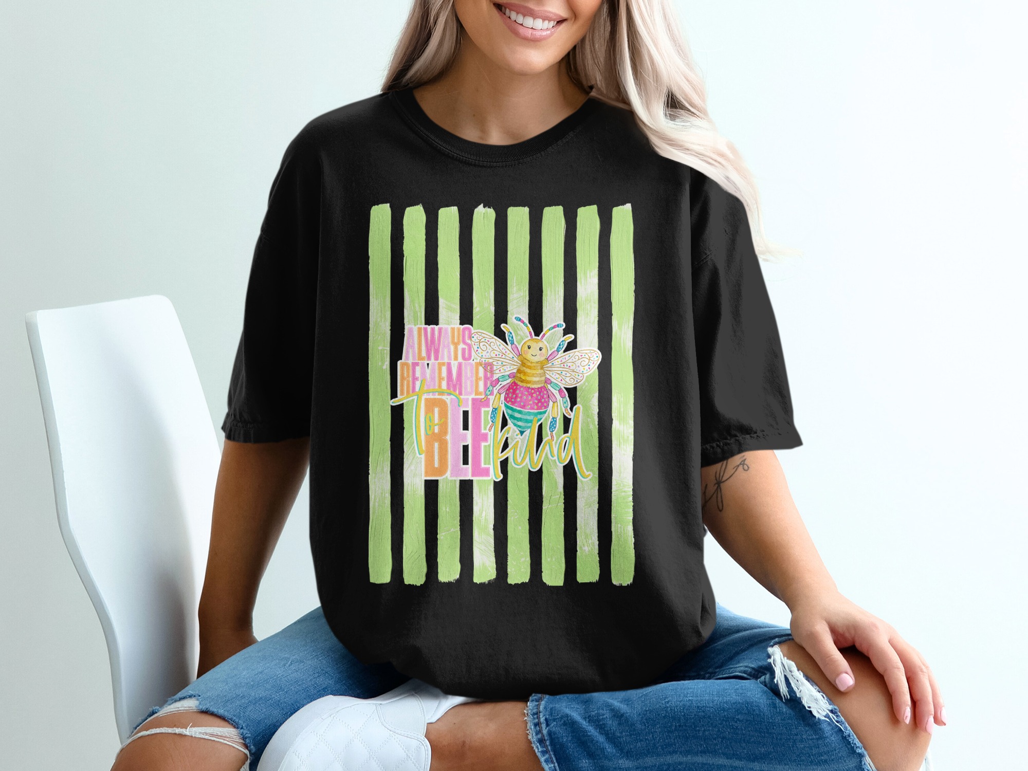 Comfort Colors® Always Remember Bee Kind T-Shirt, Positive Vibes Tee, Whimsical Bee Lover Gift, Inspirational Kindness Graphic Shirt - Image 6