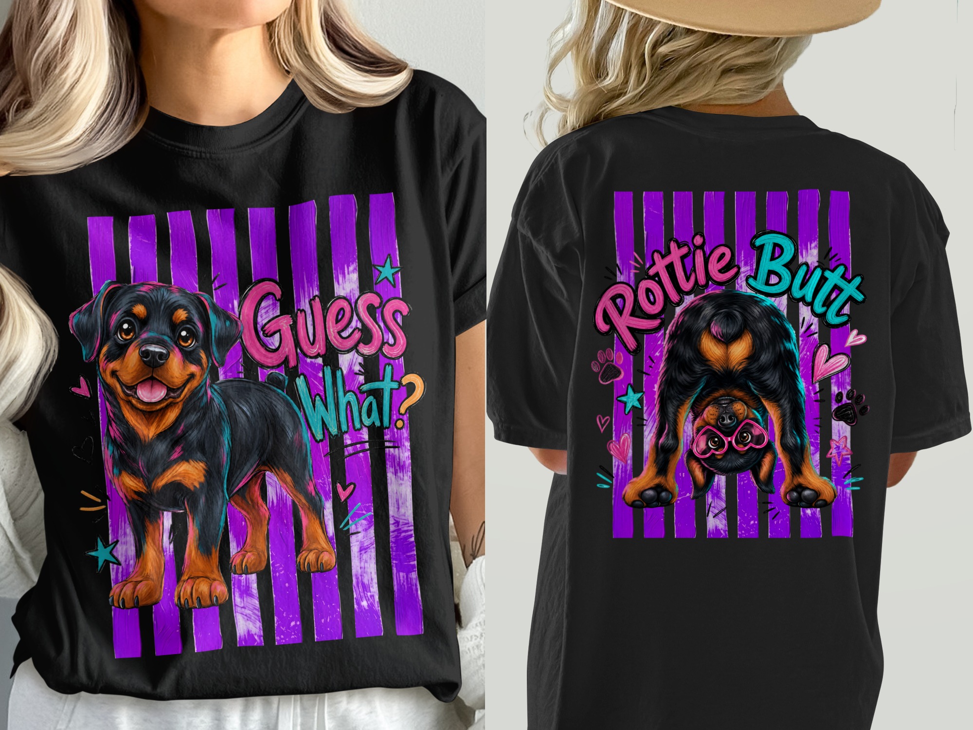 Rottweiler Puppy Comfort Colors ® T-Shirt, Dog Mom Gift, Guess What Graphic Tee, Vibrant Pet Lover Shirt, Cute Dog Owner Present - Image 5