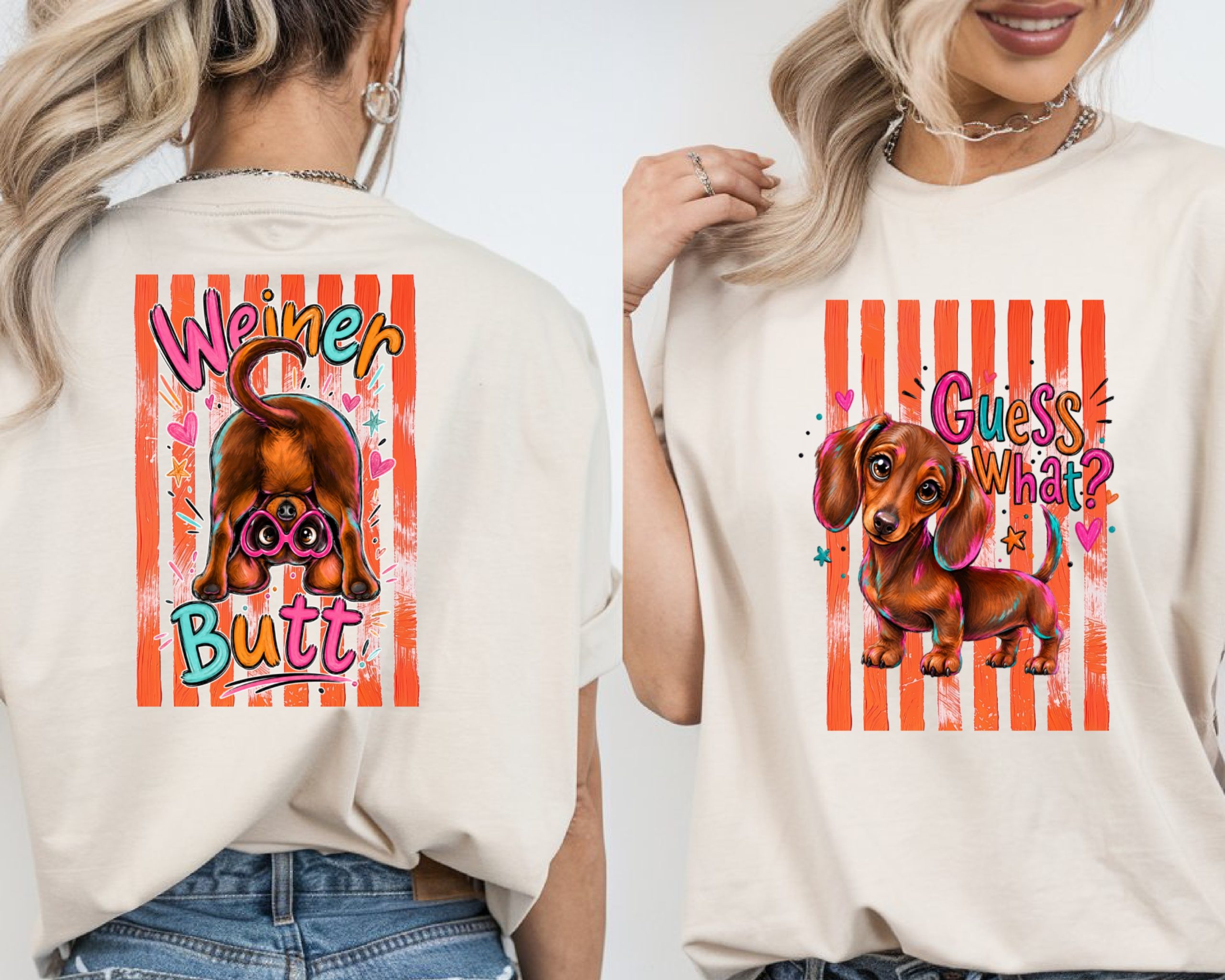 Playful Dachshund Comfort Colors ® T-Shirt, Cute Weenie Dog Graphic Tee with 'Guess What?' Design, Funny Dog Mom Gift, Pet Lover Apparel - Image 2