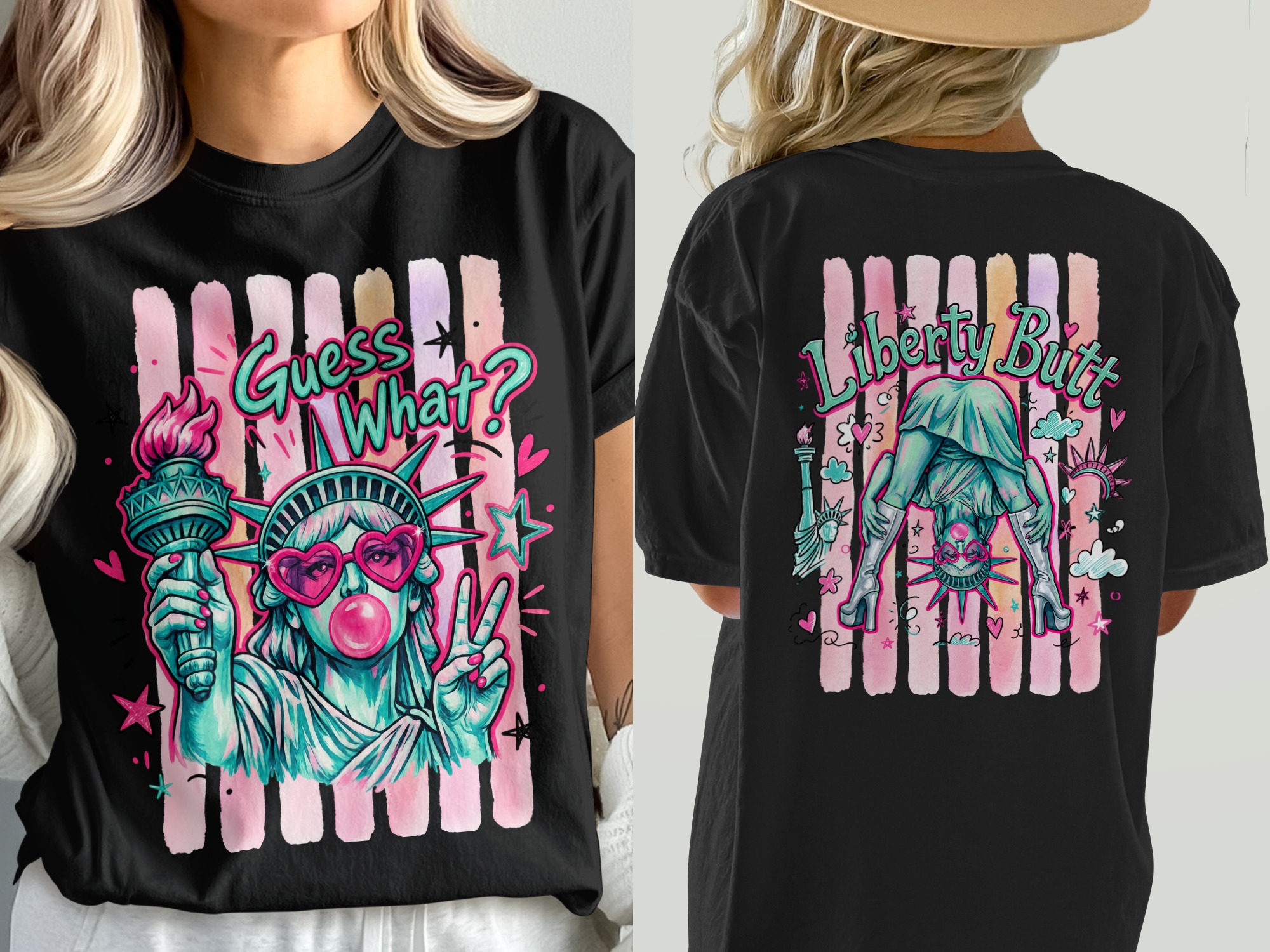 Statue of Liberty Pop Art T-Shirt, Comfort Colors ® Guess What Bubblegum Tee, Y2K Aesthetic Funny Graphic Shirt Gift - Image 5