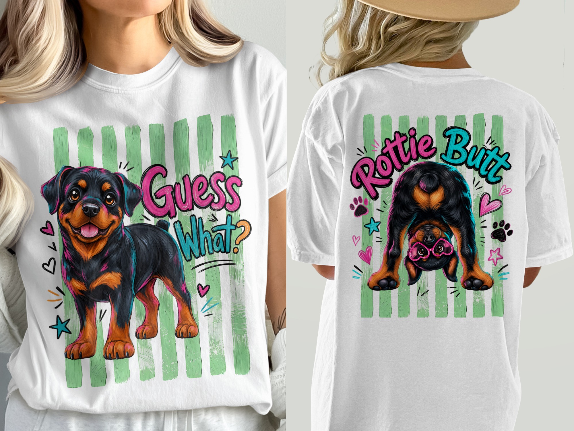 Cute Rottweiler Puppy T-Shirt, Comfort Colors ® Dog Mom Gift Tee, Vibrant 'Guess What?' Dog Lover Shirt for Pet Parents, Funny Dog Graphic