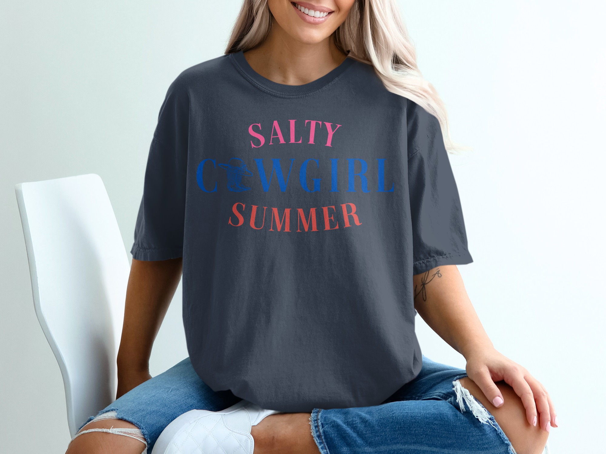 Salty Cowgirl Summer T-Shirt, Western Graphic Tee, Funny Cowgirl Shirt, Beach Vacation Outfit, Rodeo Girl Apparel, Gift for Her - Image 12