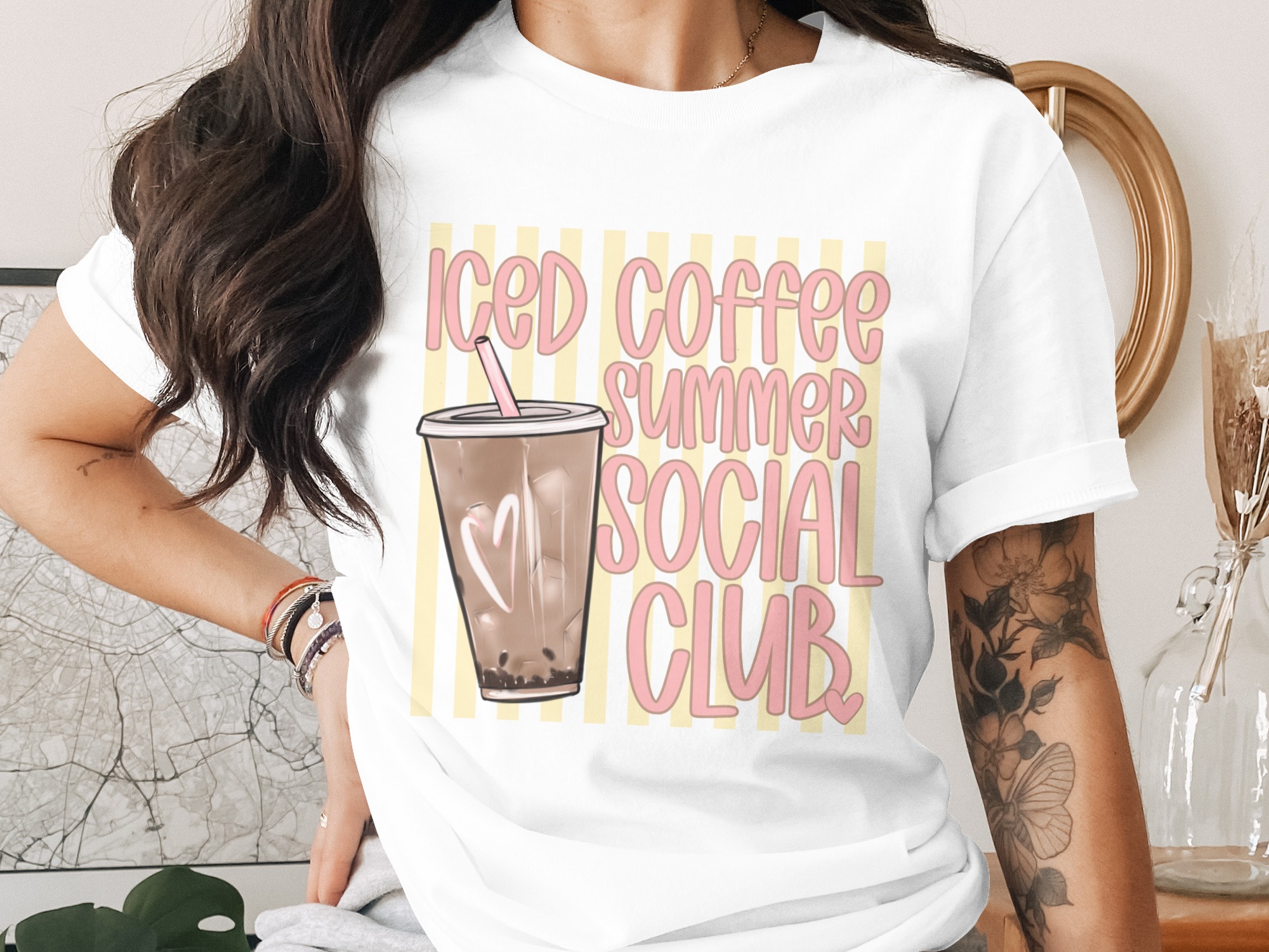 Iced Coffee Summer Social Club Graphic T-Shirt