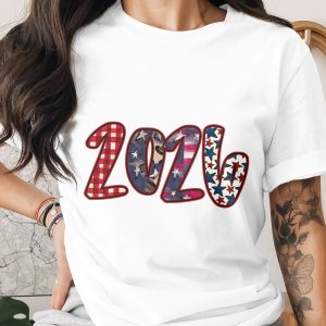 2024 Patriotic T-Shirt, American Flag Design Tee, Red White Blue Stars Stripes Top, Fourth of July Celebration, Election Year Gift