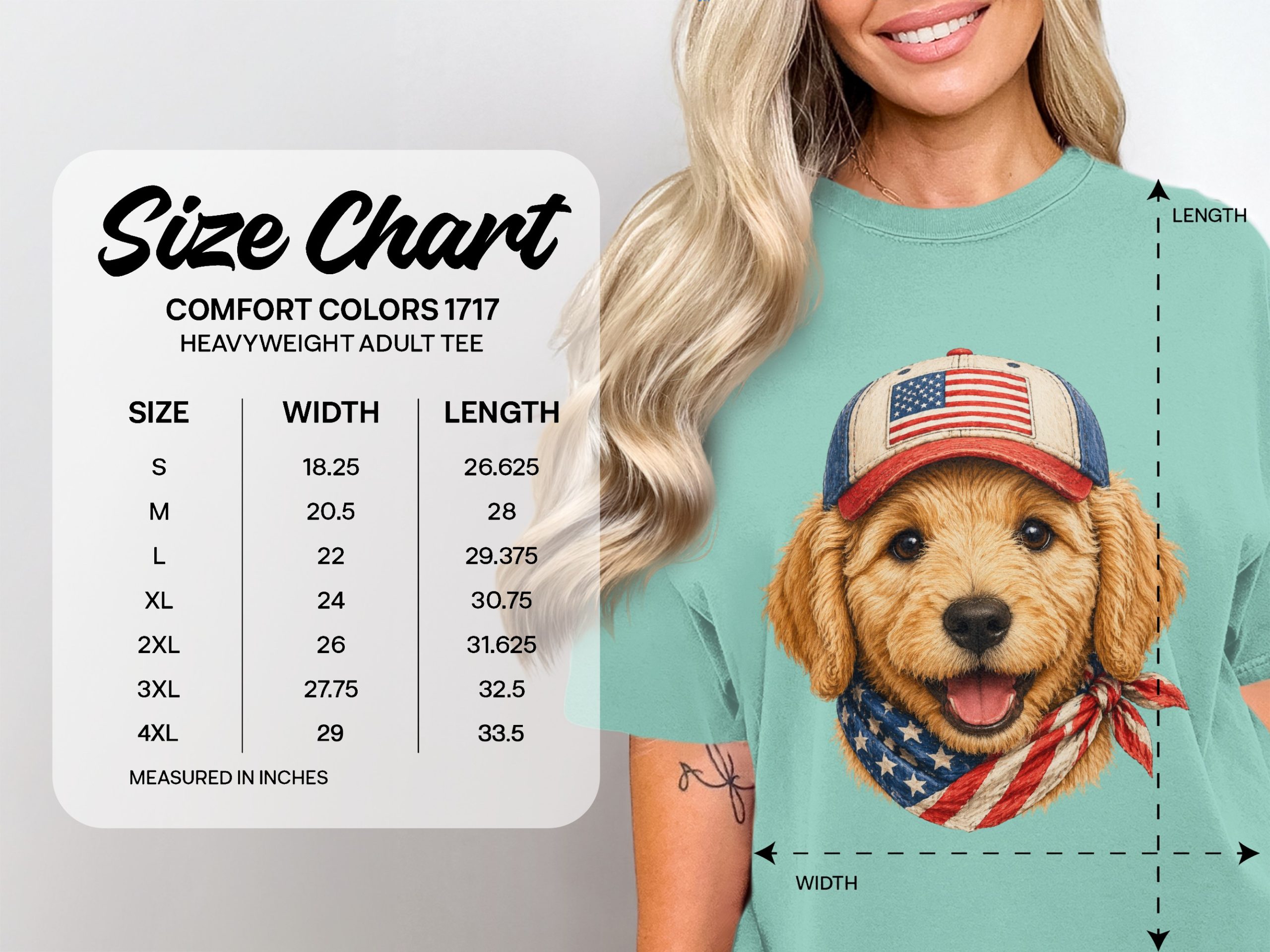 Patriotic Golden Retriever Puppy Flag T-Shirt - Image 4