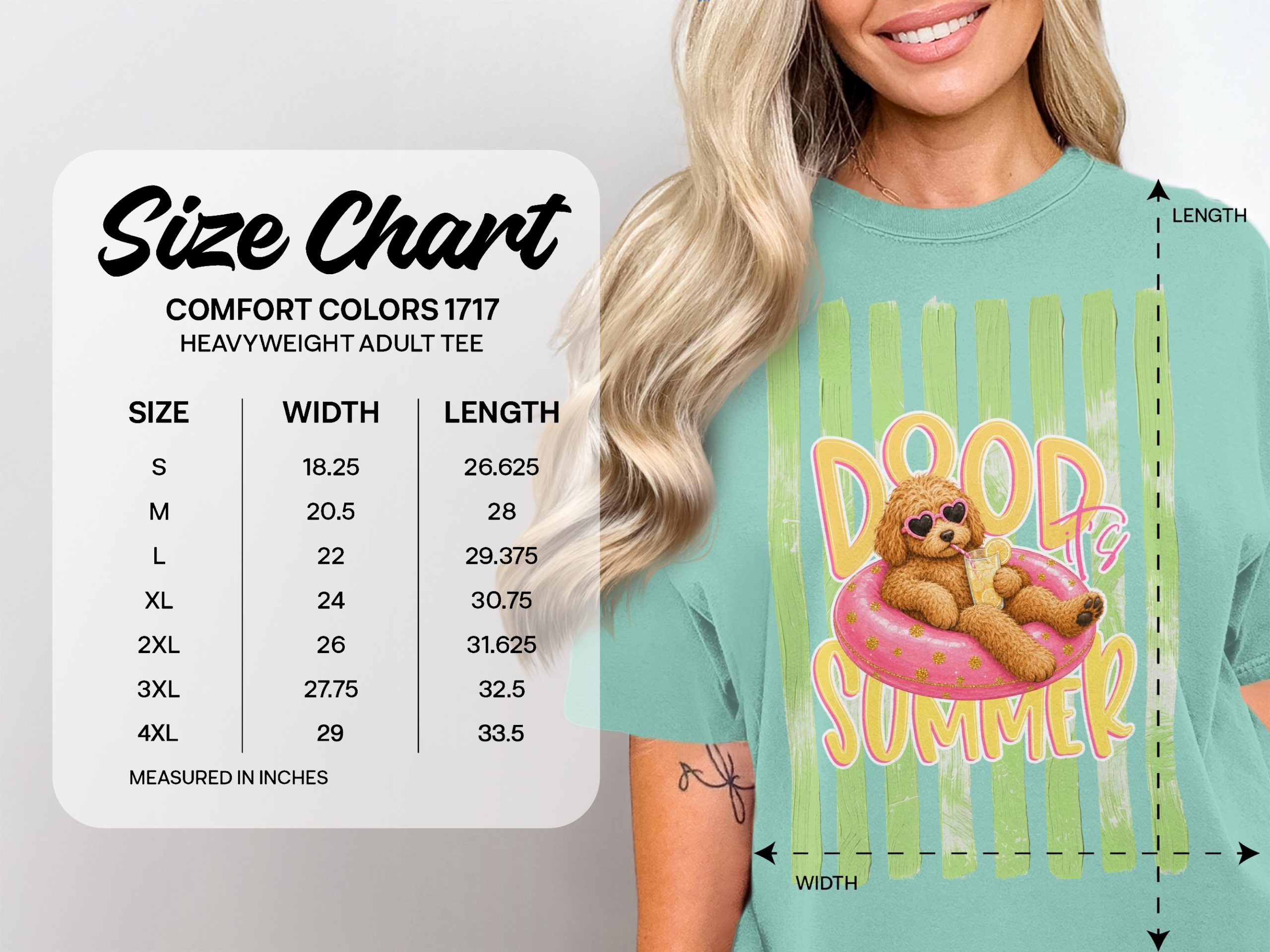 Comfort Colors® Dood Summer T-Shirt, Goldendoodle Pool Float Tee, Cute Dog Lover Graphic Shirt, Vacation Pet Mom Gift - Image 5