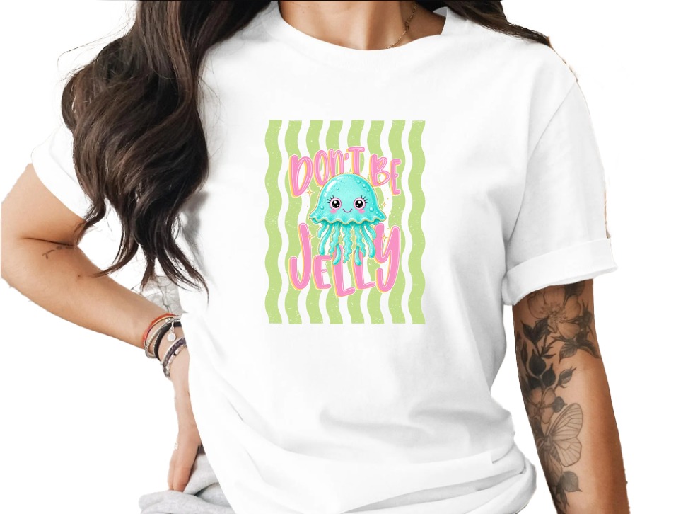Comfort Colors® Don't Be Jelly T-Shirt, Cute Jellyfish Tee, Funny Ocean Pun Shirt, Summer Vacation Aesthetic, Kawaii Sea Creature Gift