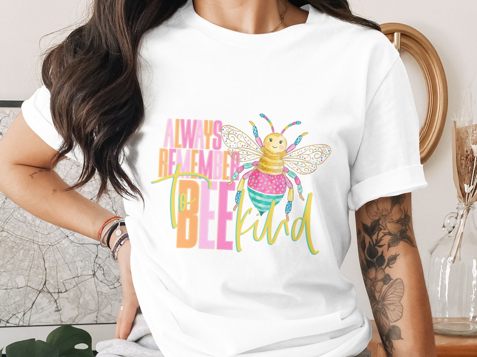 Always Remember to Bee Kind T-Shirt, Cute Bee Kindness Tee, Positive Message Top, Teacher Gift, Uplifting Inspirational Shirt for Her