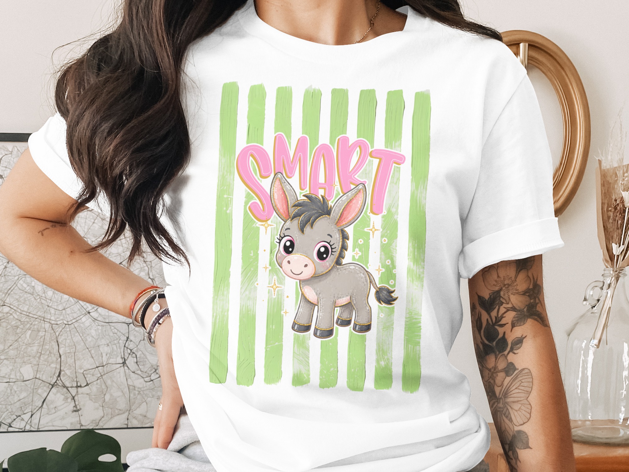 Comfort Colors® Smart Donkey T-Shirt, Cute Baby Donkey Tee, Funny Animal Lover Gift, Kawaii Shirt for Women, Back To School Top, Unique Tee