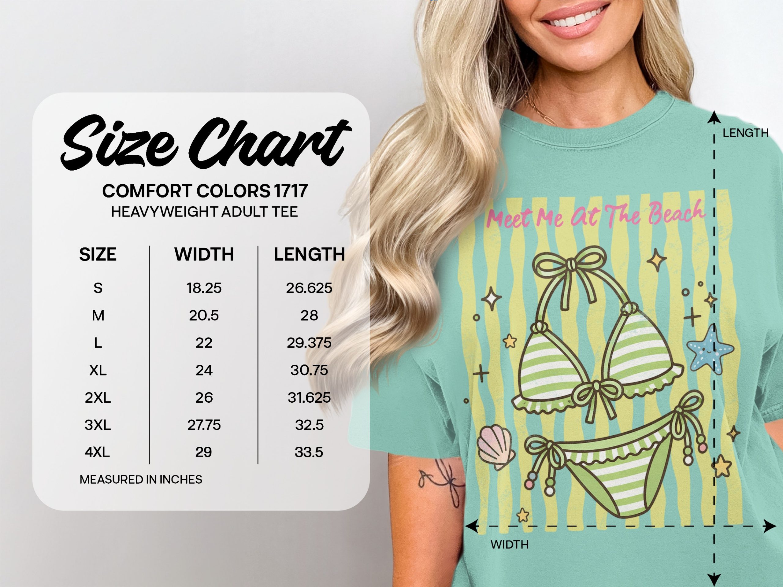 Meet Me At The Beach T-Shirt, Cute Bikini Summer Vacation Tee, Kawaii Coastal Outfit, Women's Beach Lover Gift Idea - Image 4