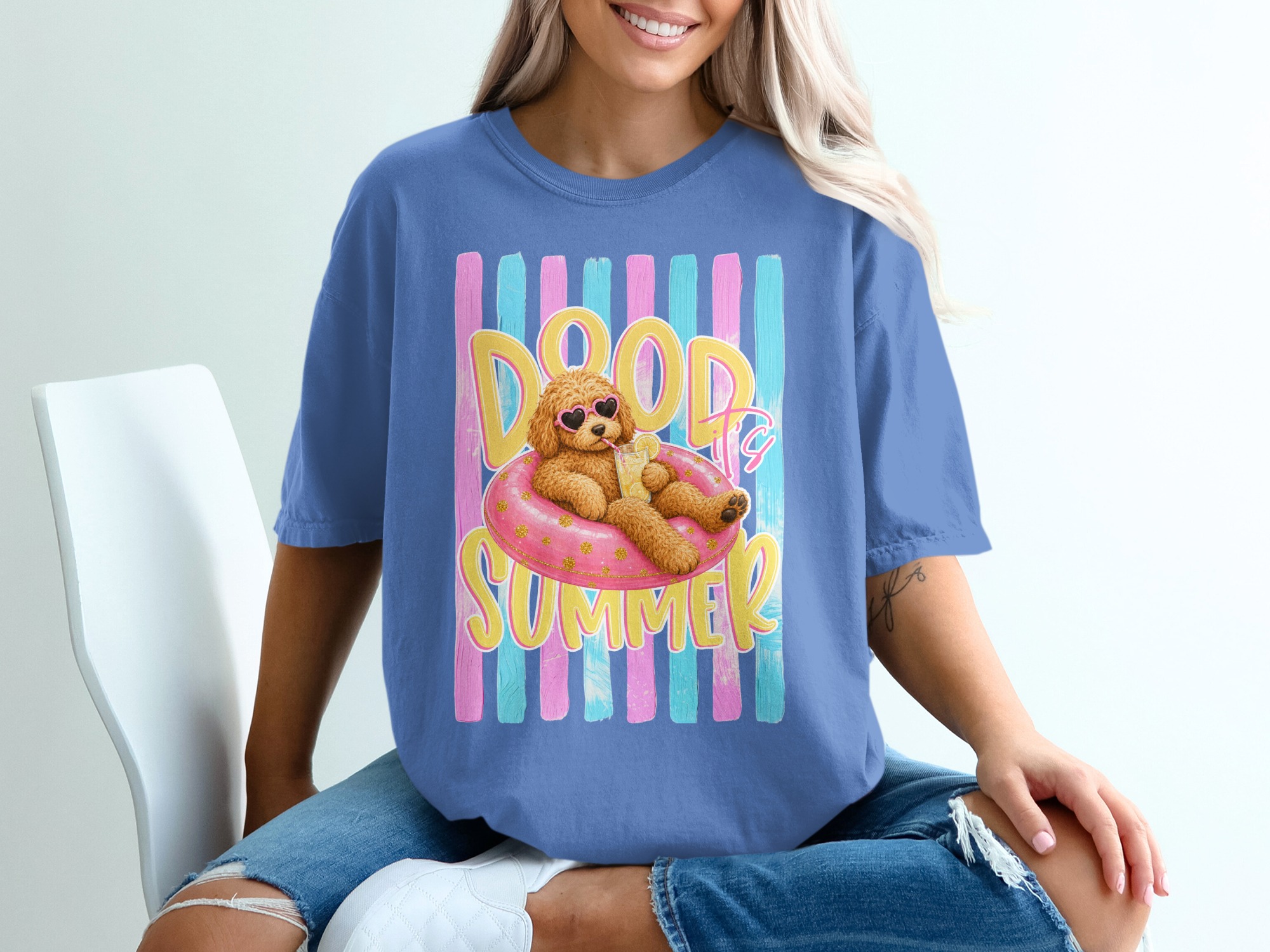 Comfort Colors® Dood It's Summer Goldendoodle T-Shirt, Dog Mom Gift, Funny Summer Vacation Shirt, Cute Doodle Dog Lover Tee, Preppy - Image 20