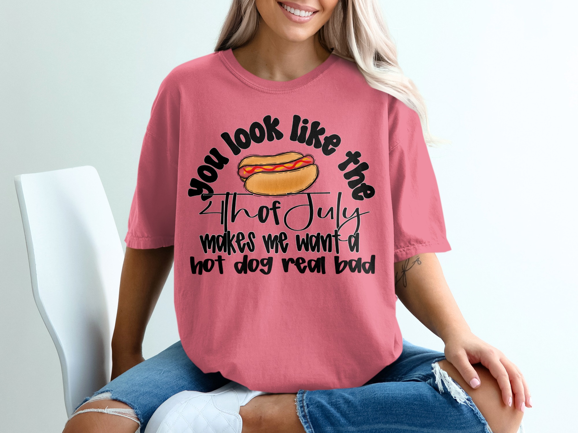 Funny 4th of July Hot Dog T-Shirt, Independence Day Tee, Patriotic Summer BBQ Gift, Witty July Fourth Hot Dog Lover Apparel - Image 16