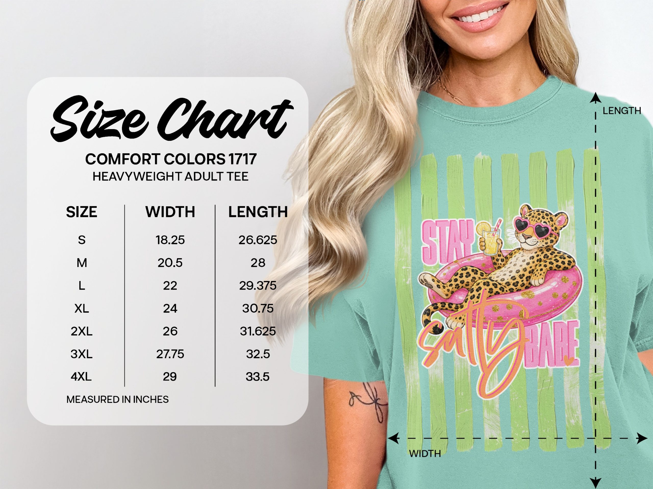 Comfort Colors® Salty Babe Leopard T-Shirt, Summer Vacation Tee, Funny Animal Pool Shirt, Trendy Beach Trip Gift, Aesthetic Graphic Top - Image 5