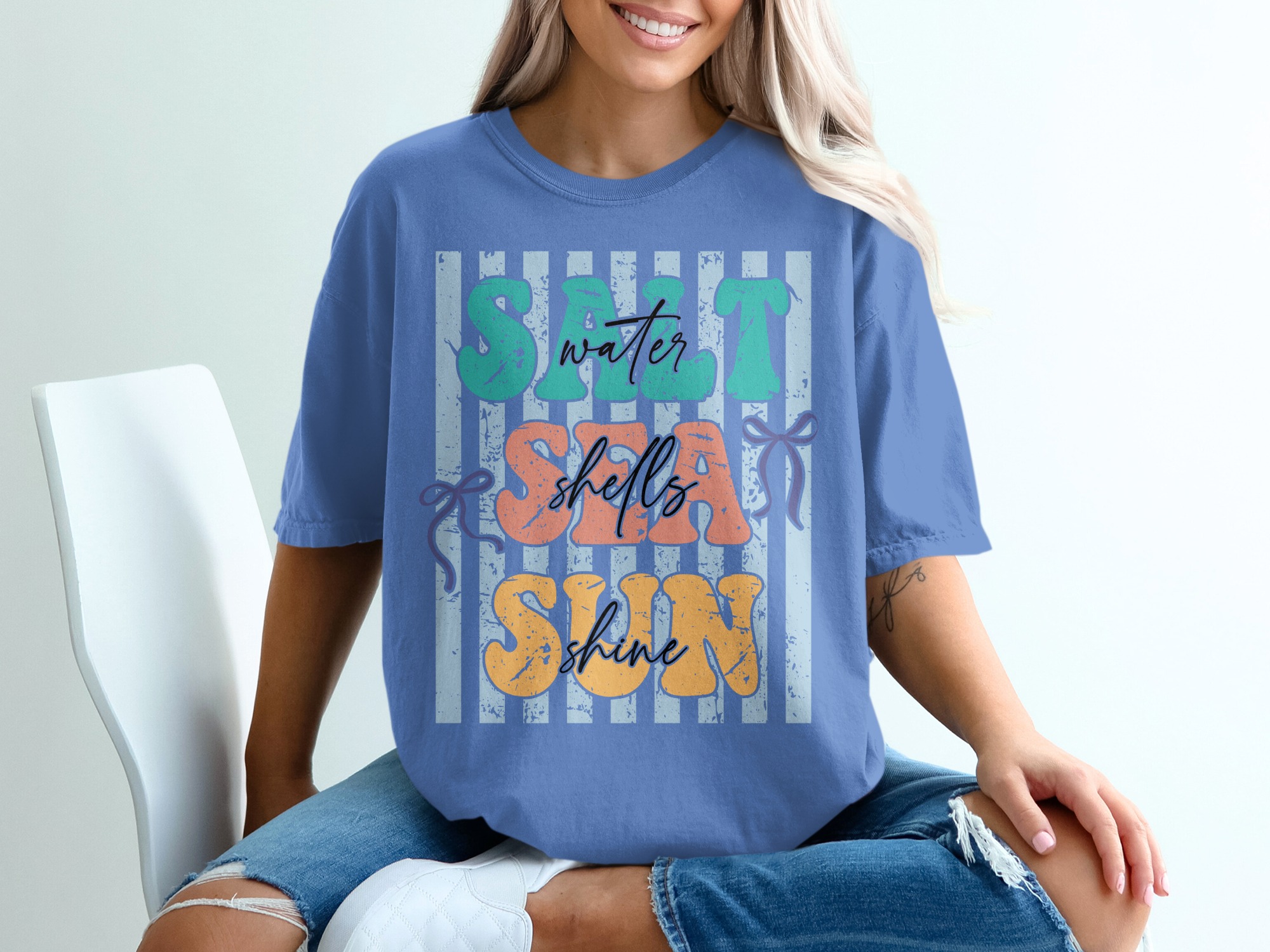 Salt Sea Sun T-Shirt | Beach Lover Tee | Summer Vacation Vibes | Coastal Graphic Shirt for Women | Retro Beachy Top - Image 20