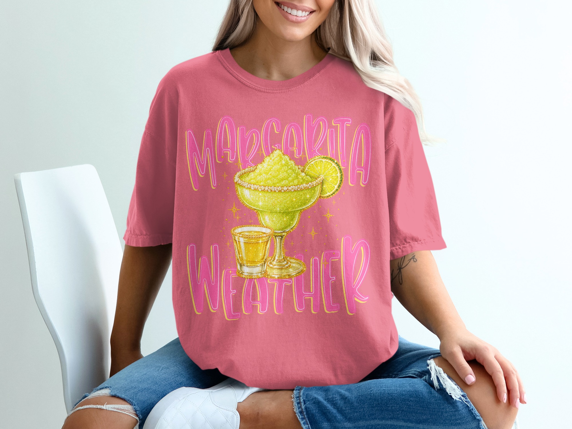 Margarita Weather T-Shirt, Sparkling Cocktail Tee, Girls Trip Shirt, Summer Party Top, Bachelorette Party Gift for Her, Fun Vacation Apparel - Image 16