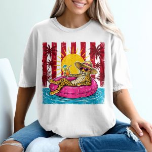 Leopard Summer Vacation T-Shirt, Comfort Colors ® Retro Beach Tee, Chill Leopard Print Shirt, Tropical Island Holiday Gift