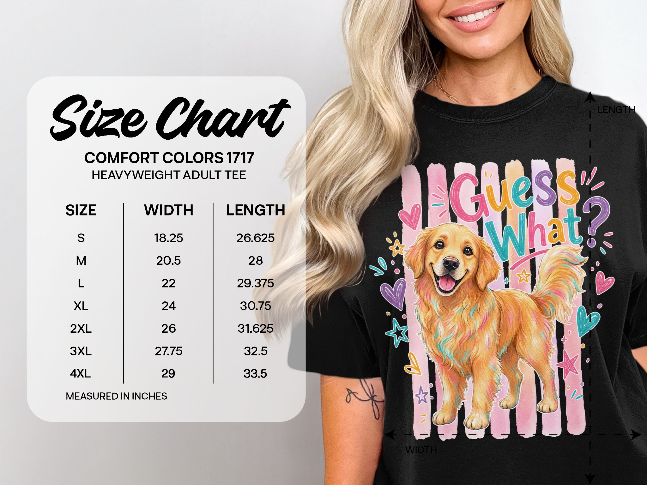Golden Retriever T-Shirt, Comfort Colors 1717®, Front Back Dog Tee, Funny Golden Dog Lover Shirt, Guess What Golden Butt Design, Cute Dog - Image 4