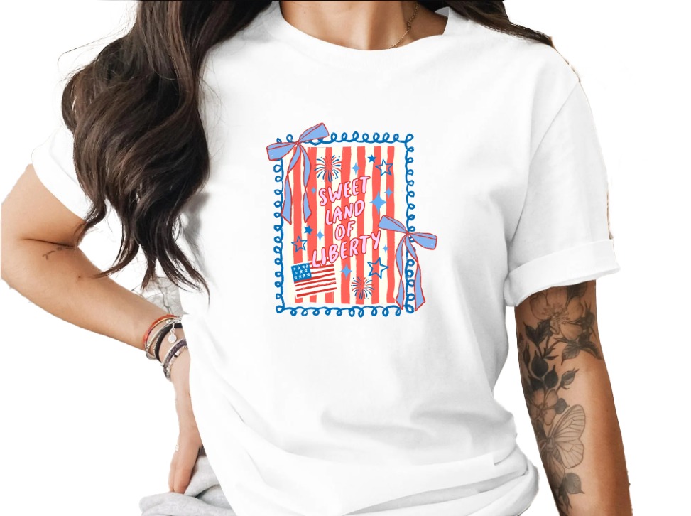 Sweet Land of Liberty T-Shirt, Patriotic American Flag Tee, Vintage Fourth of July USA Shirt, Independence Day Celebration Gift