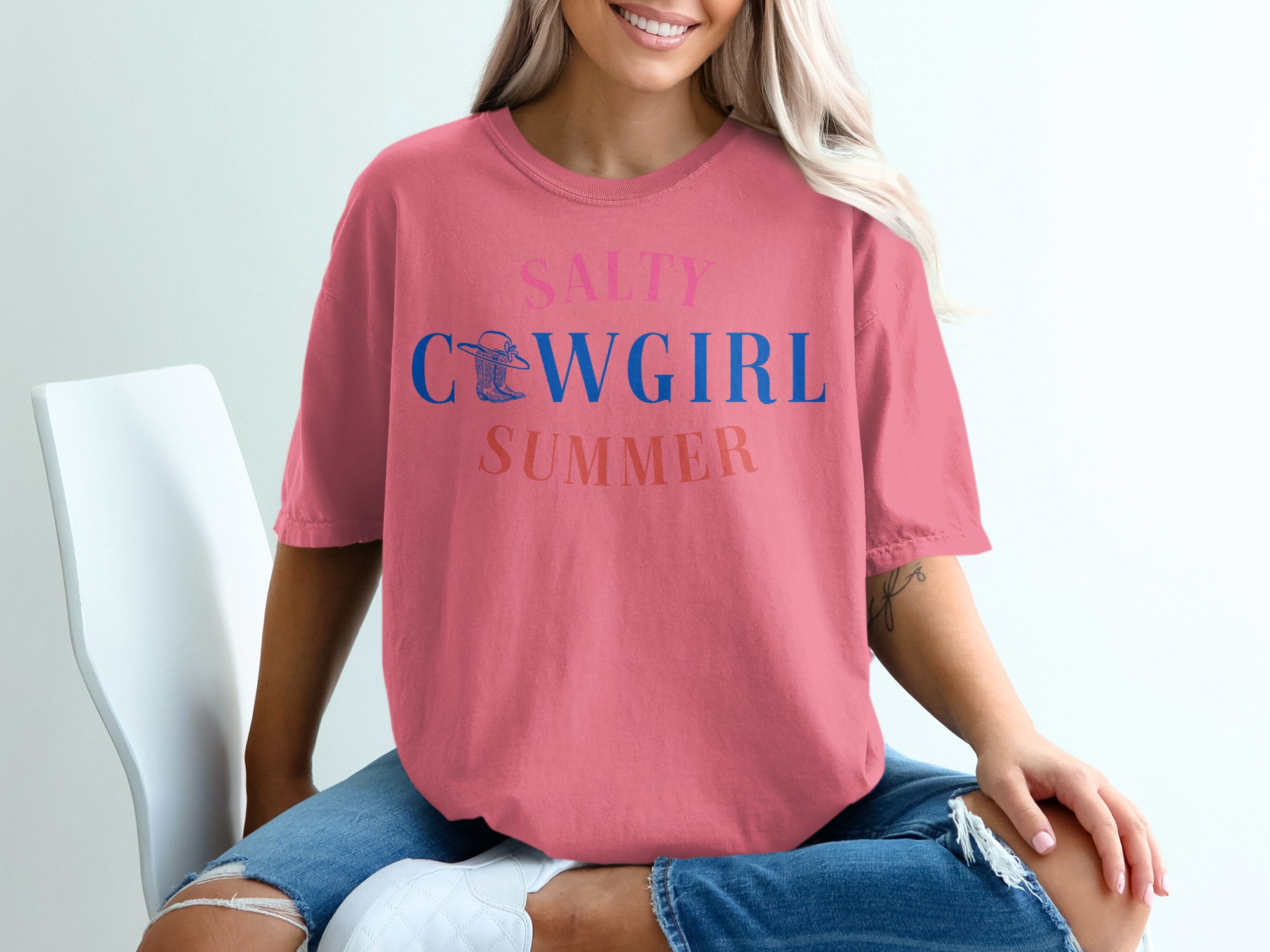 Salty Cowgirl Summer T-Shirt, Western Graphic Tee, Funny Cowgirl Shirt, Beach Vacation Outfit, Rodeo Girl Apparel, Gift for Her - Image 16