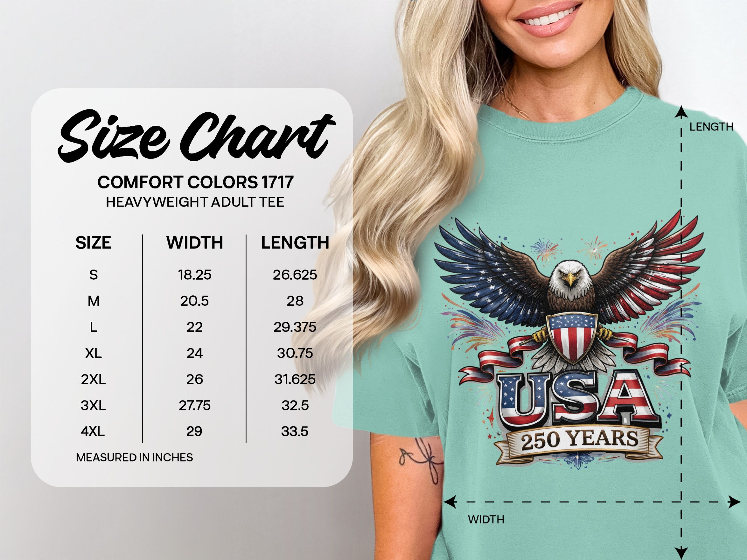 USA 250 Years Patriotic Eagle T-Shirt, American Flag Bald Eagle Tee, Fourth of July Commemorative Gift, Veterans Day Shirt - Image 4