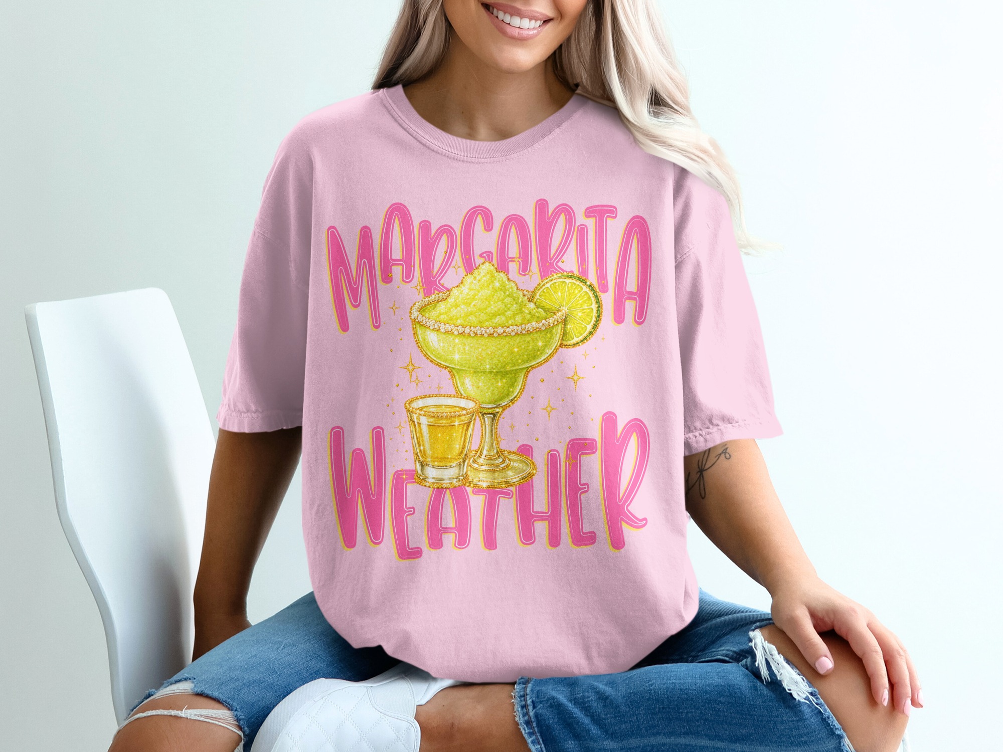 Margarita Weather T-Shirt, Sparkling Cocktail Tee, Girls Trip Shirt, Summer Party Top, Bachelorette Party Gift for Her, Fun Vacation Apparel - Image 17