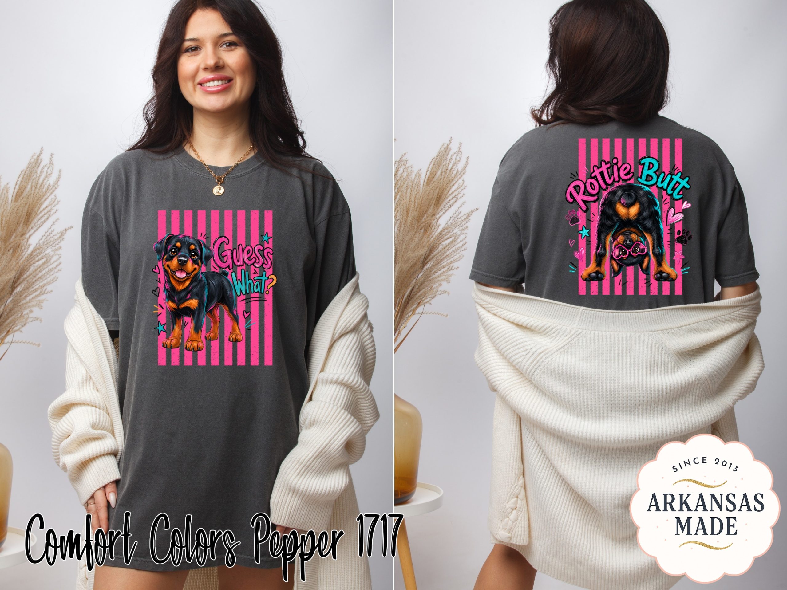 Rottweiler Puppy T-Shirt, Comfort Colors ® Cute Dog Lover Tee, Guess What Graphic Shirt, Vibrant Rottie Pet Parent Gift for Her, Aesthetic - Image 3