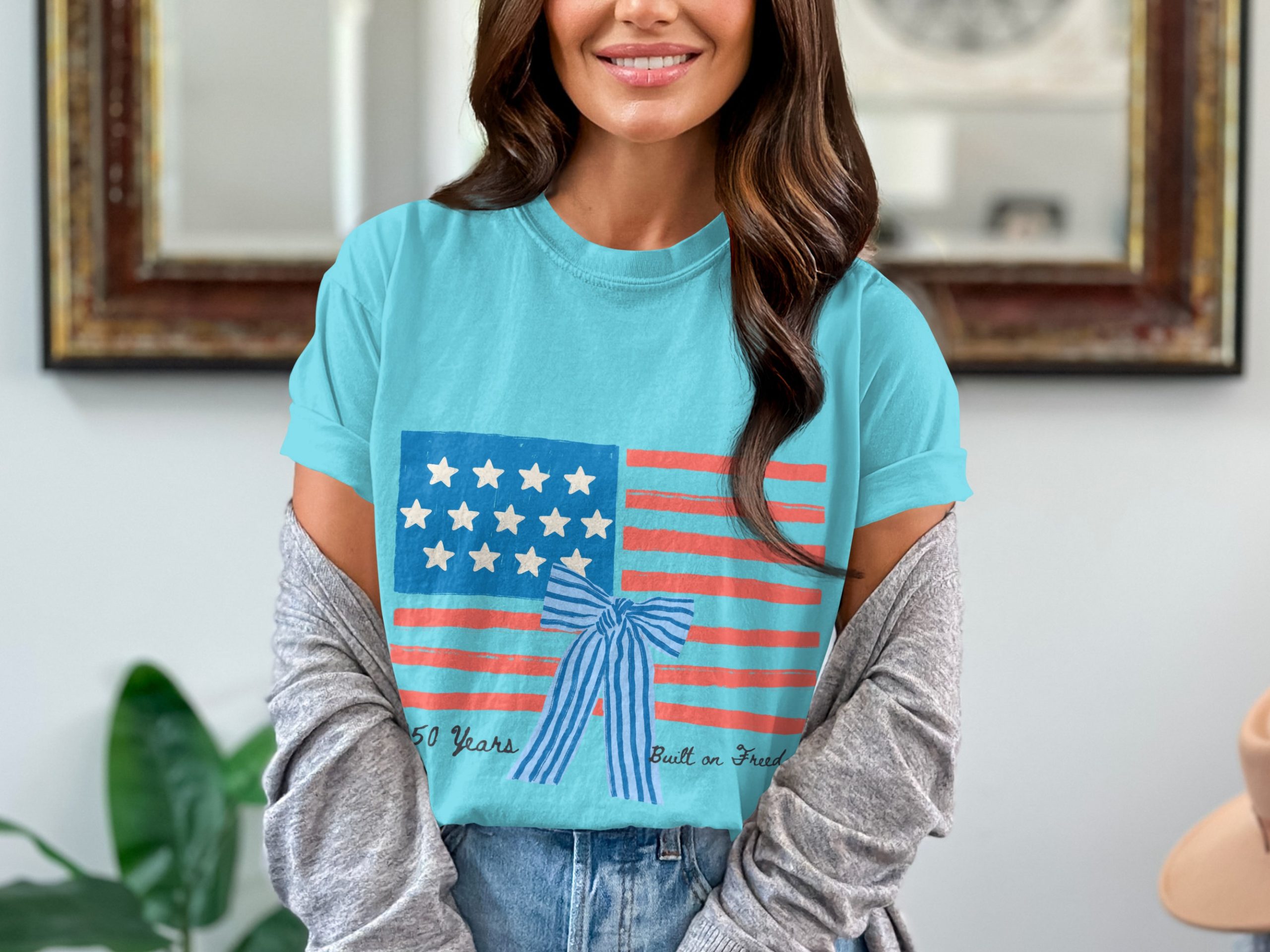 250 Years Built on Freedom American Flag T-Shirt, Patriotic Independence Day USA Tee, Heritage Anniversary Shirt Gift - Image 7