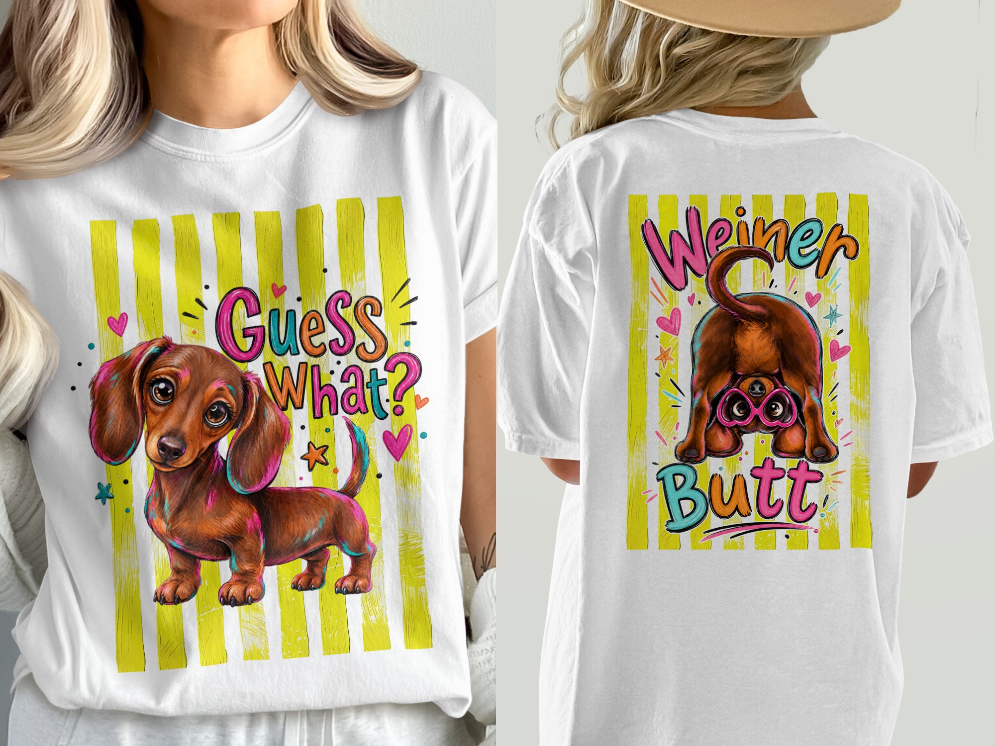 Funny Dachshund T-Shirt, Comfort Colors ® Guess What Dog Tee, Cute Puppy Lover Gift, Weiner Dog Mom Shirt, Vibrant Pet Owner Top