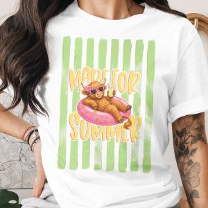 Comfort Colors® Made For Summer T-Shirt, Highland Cow Tee, Cute Animal Vacation Shirt, Summer Vibe Top, Whimsical Farm Animal Graphic Tee