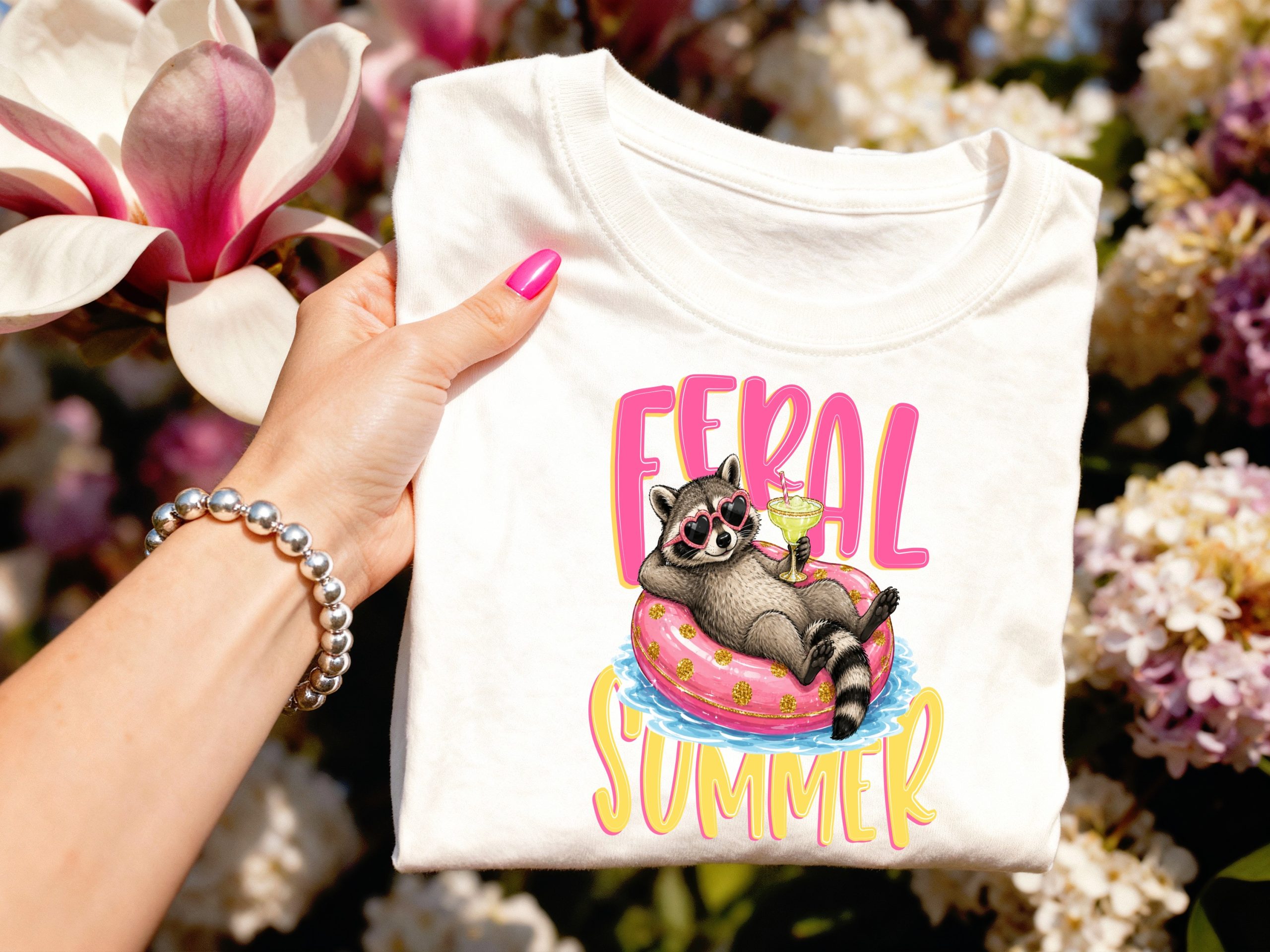 Feral Summer Raccoon T-Shirt, Funny Animal Lover Tee, Vacation Mode Shirt, Unbothered Raccoon Gift for Her, Cute Graphic Top - Image 3