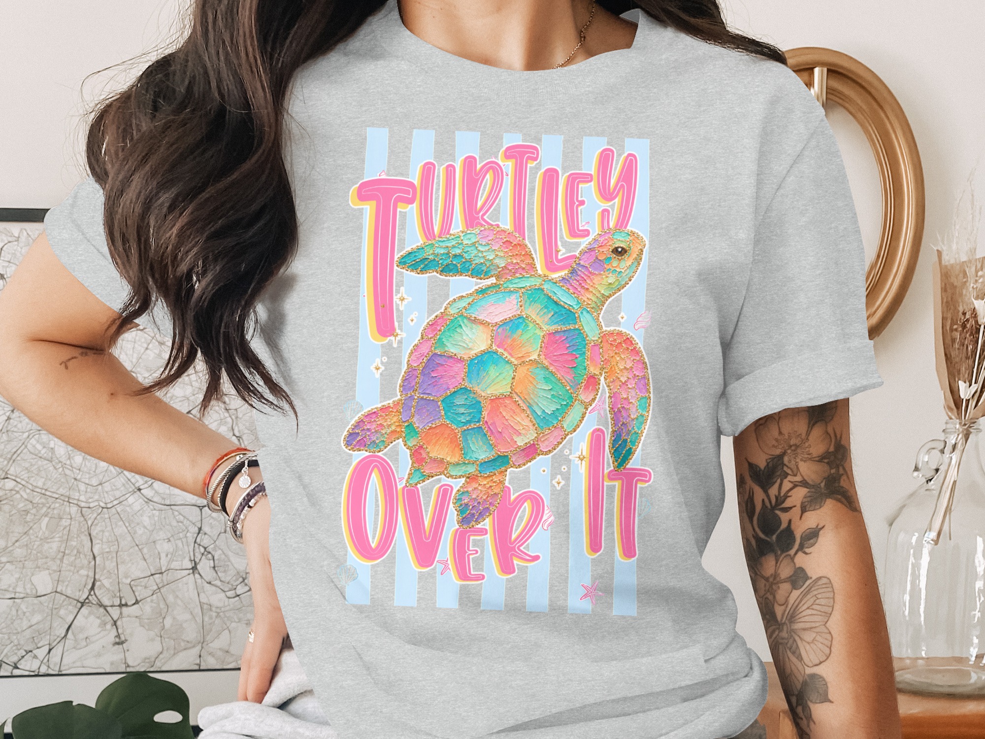 Comfort Colors® Turtley Over It T-Shirt, Funny Sea Turtle, Coastal Beachy Tee, Sarcastic Summer Top, Vacation, Cute Animal Lover Gift - Image 2